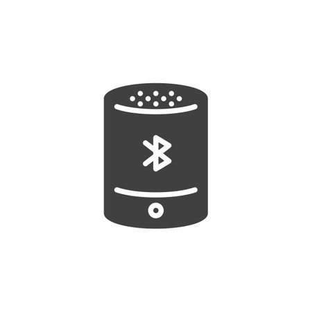 Smart speaker vector icon. filled flat sign for mobile concept and web design. Wireless speaker glyph icon. Voice assistant symbol, logo illustration. Vector graphicsのイラスト素材