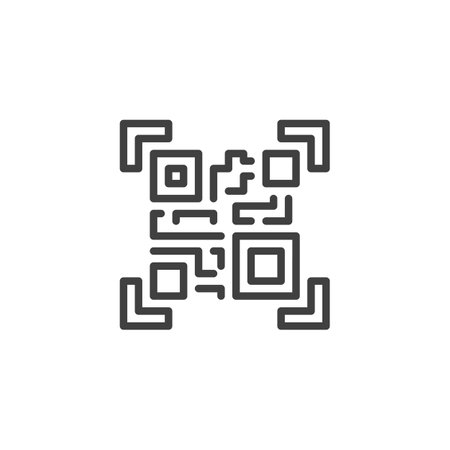 Qr code line icon. linear style sign for mobile concept and web design. QR code scanner outline...