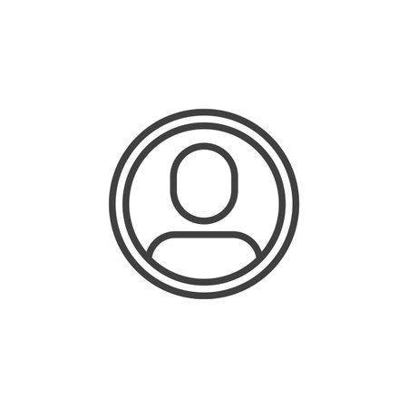 User Profile line icon. linear style sign for mobile concept and web design. A user silhouette inside circle outline vector icon. Personal account symbol, logo illustration. Vector graphicsのイラスト素材