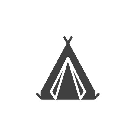 Camping Tent vector icon. filled flat sign for mobile concept and web design. Camping Tent glyph icon. Symbol, logo illustration. Vector graphicsのイラスト素材