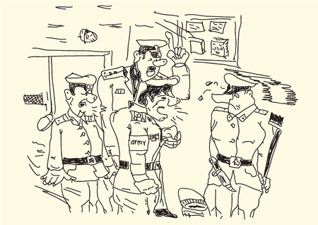 soldier in the army on dutyのイラスト素材