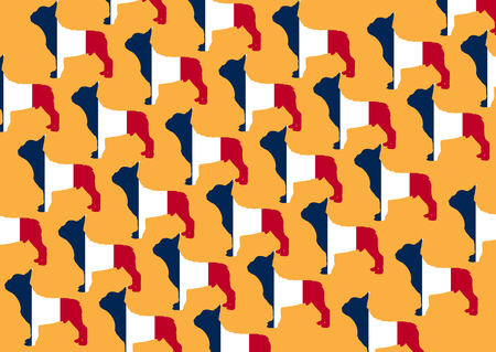 French bulldog vector seamless pattern background wallpaper.のイラスト素材