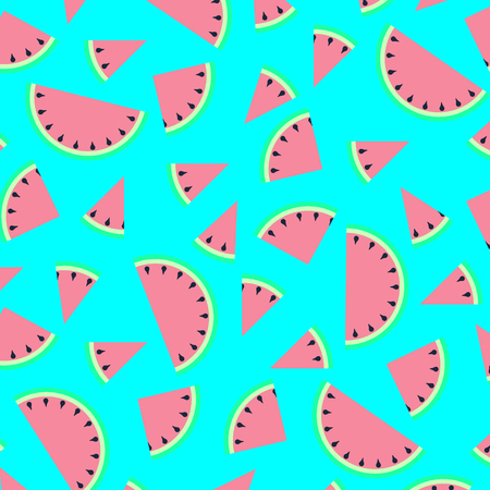Seamless background with watermalons. Vector illustrationのイラスト素材
