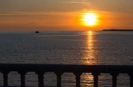 Sunset on the sea backgroundの写真素材