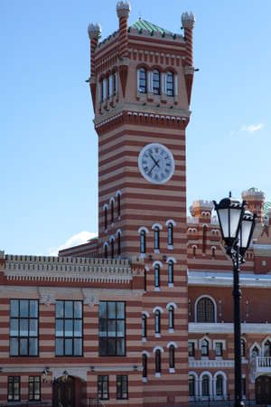 brick clock towerの写真素材