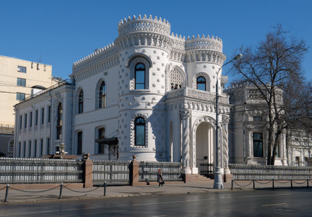 MOSCOW, RUSSIA - MARCH 17, 2015: Mansion merchant Arseny Morozov, Vozdvizhenka 16, 19th Century. Now the House of receptions of the Government of the Russian Federationのeditorial素材