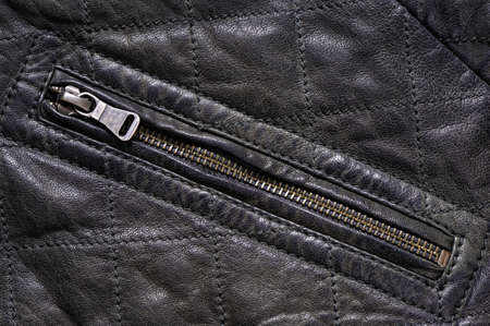 Pocket gray leather jacket with zip, background