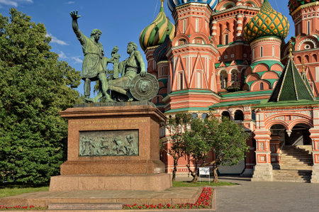 Monument citizen Minin and Prince Pozharskyのeditorial素材