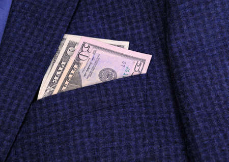 Dollars in pocket jacket