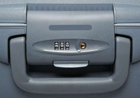 Combination lock on suitcase
