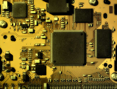 Electronic board, toned image, shallow DOF