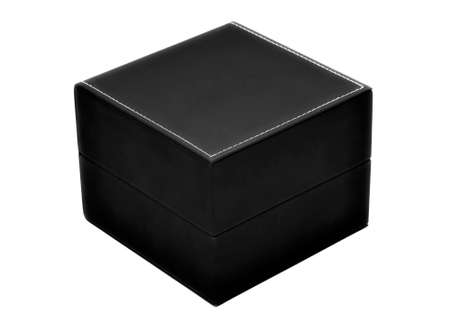 Gift box of black color on a white background