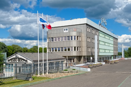 Kolomna, Russia - June 09, 2018: View of the Botel 40th Meridian Arbat at the shore of the Moscow Riverのeditorial素材