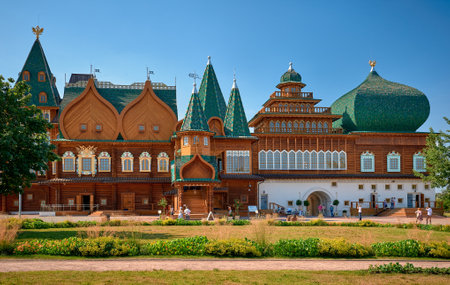 Moscow, Russia - 08 July, 2012: Wooden palace of Tsar Alexey Mikhailovich in Kolenskoe estate,...