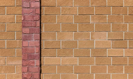 Wall lined with decorative brick