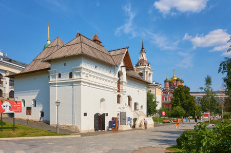 Ancient chambers of the Old English Court in Zaryadye Park on Varvarka Street, early 16th century,...
