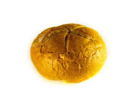 Buns on a white background. Close up. Fresh homemade bread on white background.