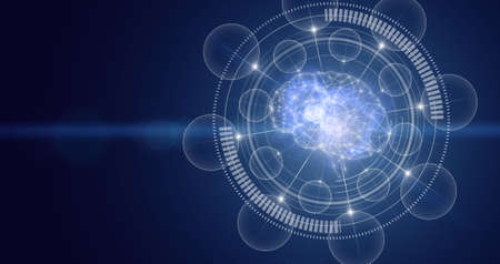 Digital Brain Artificial intelligence. The modern concept of the cyberbrain. Artificial intelligence...