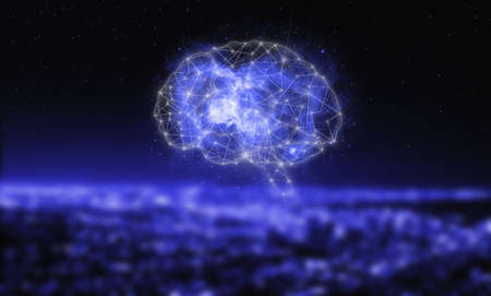 Digital Brain Artificial intelligence. Neural networks and other concepts of modern technologies. Virtual Reality or Artificial Intelligence technology.の写真素材