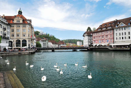 Luzern Panorama, Switzerland. april 2012のeditorial素材