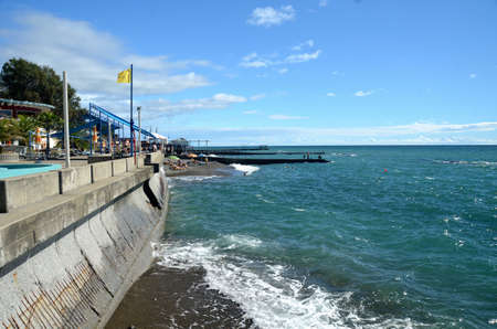 SOCHI, RUSSIA SEPTEMBER, 2013: View of the beach in the Sochi, Russiaのeditorial素材