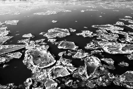 Starting freeze on the Irtysh River, Omsk region