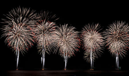 Fireworks at the port of Sochi, Russiaの写真素材