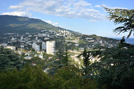View of the city of Yalta from the cable car cabin