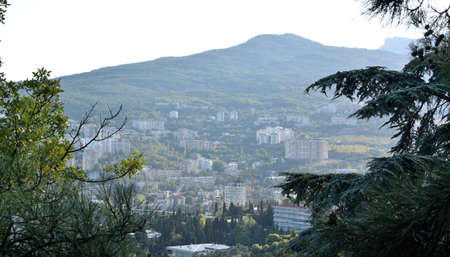 View of the city of Yalta from the cable car cabin