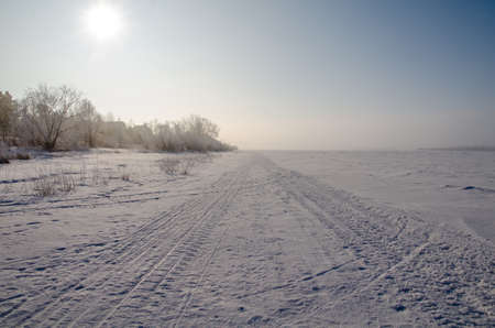 Morning on the Irtysh River, Omsk region, Siberia, Russiaの写真素材