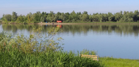Rest on the island of river Irtysh. Omsk region Russiaの写真素材