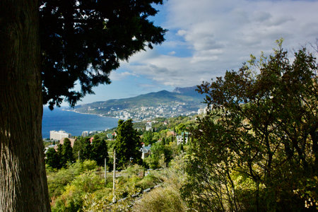 View of the city of Yalta from the road to Masandra Palace