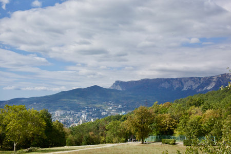 View of the surroundings of the Masandra Palace, Yalta Crimeaの写真素材