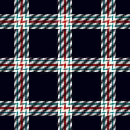 Tartan pattern. Seamless dark check plaid background texture dark blue, red, and off white for...