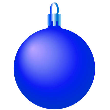 Dark Blue Christmas Ball. Vector blue glossy Christmas ball isolated on transparent backgroundのイラスト素材
