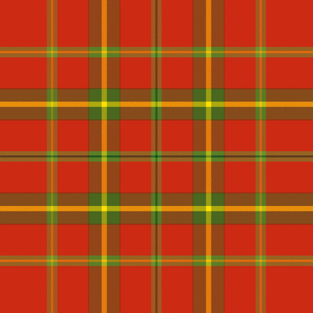 Checkered checkered pattern of red, green and yellow colors. Seamless simple print of dark tartan for spring-autumn-winter flannel shirt, blanket, duvet cover and other modern fashionable fabricsのイラスト素材