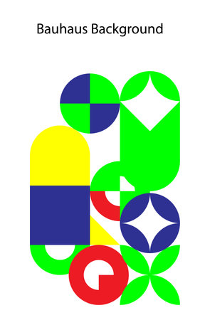 Bauhaus background. Abstract minimal background geometric elements. Retro Bauhaus geometric cover designのイラスト素材