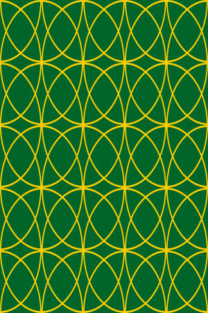 Seamless gold pattern on a green background. Seamless traditional ornament green and yellow color. Brochure cover, poster templateのイラスト素材