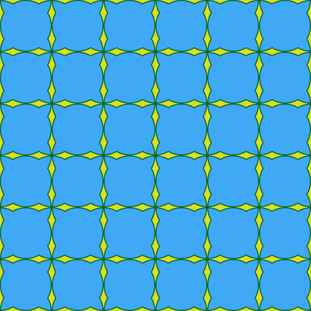 Bright colorful abstract geometric seamless pattern. Seamless Background abstract pattern patterned yellow lattice on a blue backgroundのイラスト素材