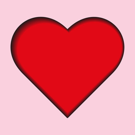A spectacular red heart symbol on a pink background for your design. Minimalistic design with a heart for Valentine's Day, Mother's Dayのイラスト素材
