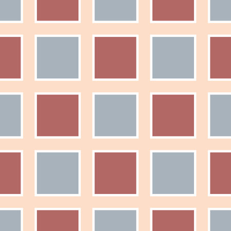 Perfect Checkered Print Pattern of Tablecloth, wallpaper, linoleum, oilcloth. Geometric checkered seamless pattern with multicolored squaresのイラスト素材