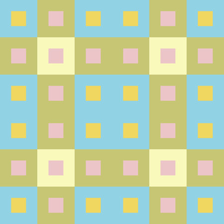 Abstract Minimalistic Geometric Seamless Pattern. Colorful square geometric background for textile designのイラスト素材