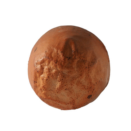 Close-up of an isolated chicken red egg with a rough ugly shellの写真素材