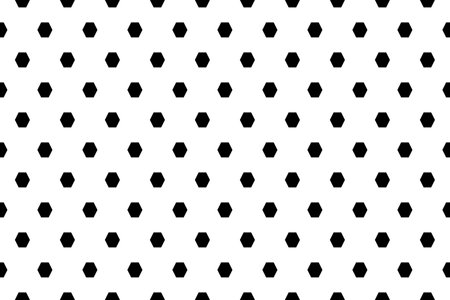 Black Polka dot(hexagons) seamless pattern on a white background. seamless black polygons for printing or clothingのイラスト素材