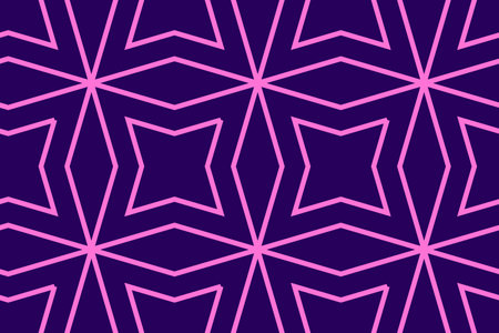 Elegant geometric seamless pink pattern on a blue background. Abstract vector wallpaperのイラスト素材