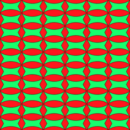 Abstract geometric background. Red-green seamless vector pattern of geometric shapeのイラスト素材