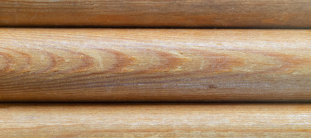 <p>Wood texture for the background. Macro photo of wooden round sticks</p>の写真素材
