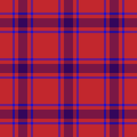 Seamless checkered pattern in red, blue, purple. Tartan vector print for blanket, blankets, tablecloths, wallpaper and other modern fashionable fabricsのイラスト素材