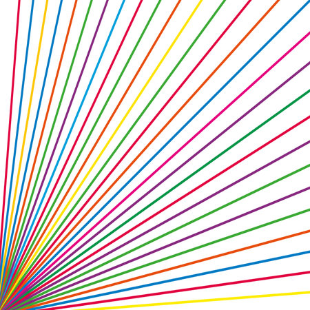 Abstract pattern radial stripes of rainbow color on a white backgroundのイラスト素材