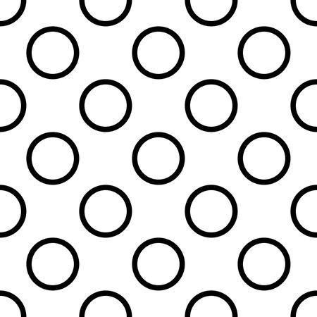 Seamless circle pattern. Repetitive minimalistic background with rings textile print. Polka Dotsのイラスト素材